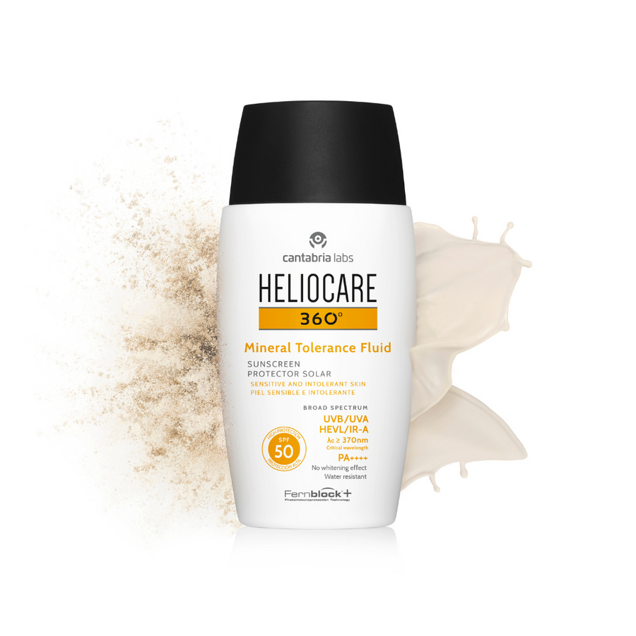 Heliocare 360 Mineral Tolerance Fluid Sunscreen SPF50+ with Fernblock and Mineral Only filters